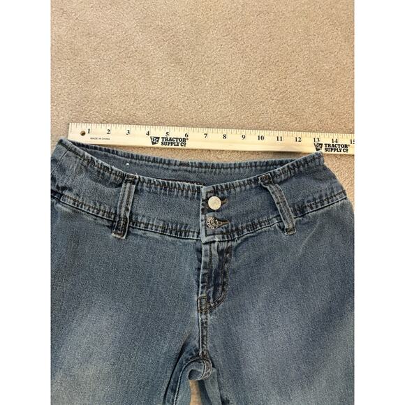 Vintage Paris Angel Linen Blend Stretch Low Rise Jeans Size 7/8 - Picture 2 of 6